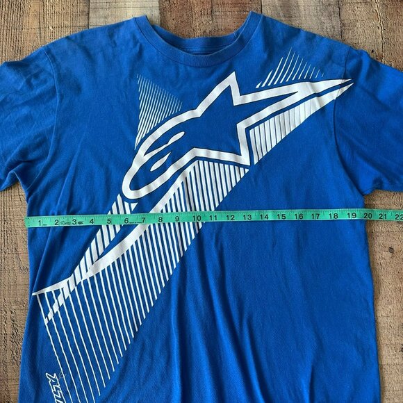 Alpinestars Blue Graphic T-Shirt Medium Classic Fit Cotton Casual Wear Mens Appa - Picture 2 of 5